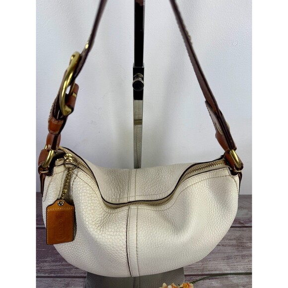 COACH #11838 Soho Collection Cream Brown Leather Hobo Shoulder Bag Y2K - Picture 1 of 16
